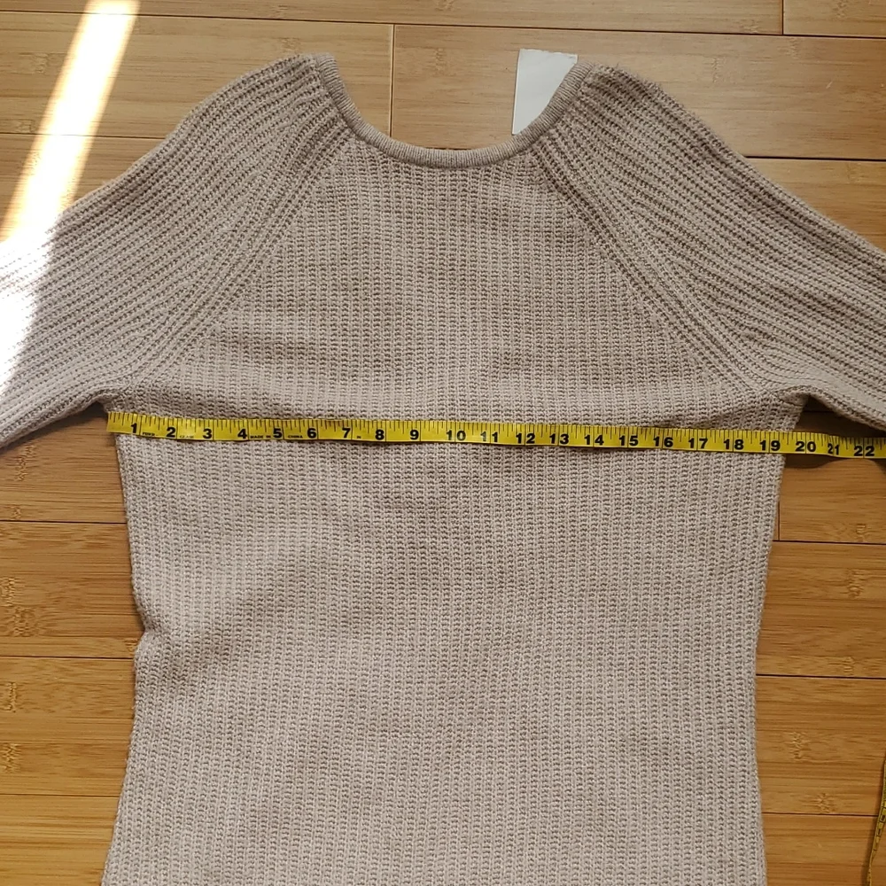 Nordstrom rack Love Tree sexy plunging V back sweater dress neutral taupe beige - Picture 9 of 12
